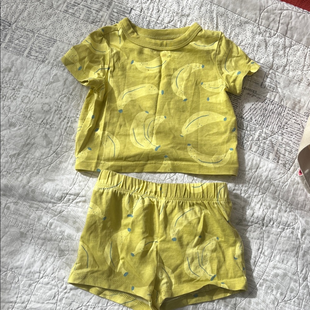 Joe Fresh Yellow Banana Print Kids Pajama Set